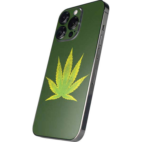 Marijuana Leaf Light Green iPhone 16 Pro Skin